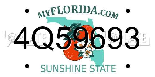 4Q59693 Florida License Plate