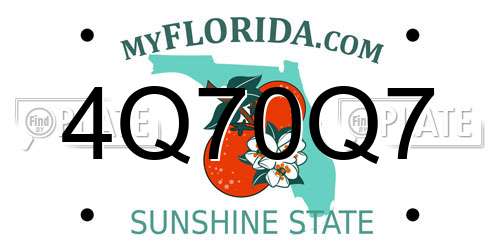 4Q70Q7 Florida License Plate