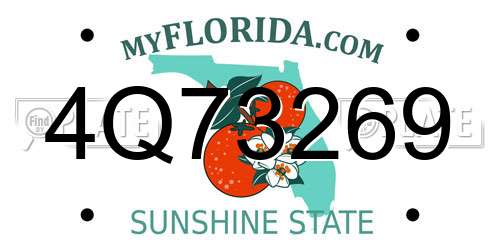 4Q73269 Florida License Plate