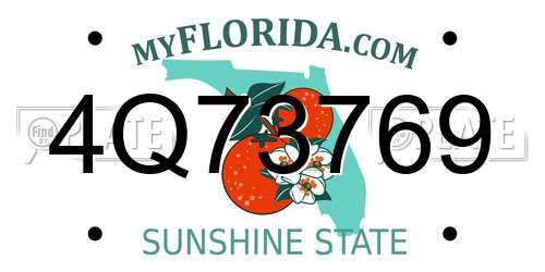 4Q73769 Florida License Plate