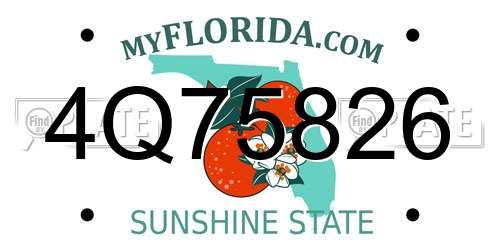 4Q75826 Florida License Plate