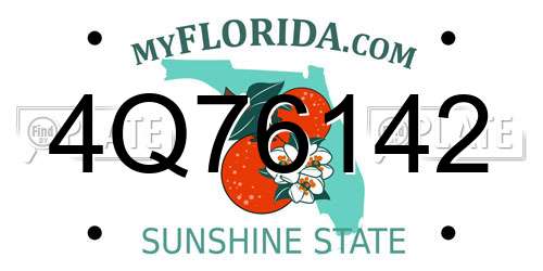 4Q76142 Florida License Plate