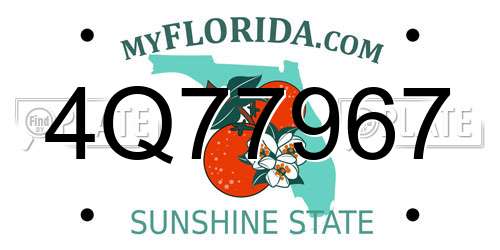 4Q77967 Florida License Plate