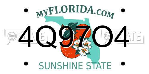 4Q97O4 Florida License Plate