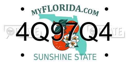 4Q97Q4 Florida License Plate