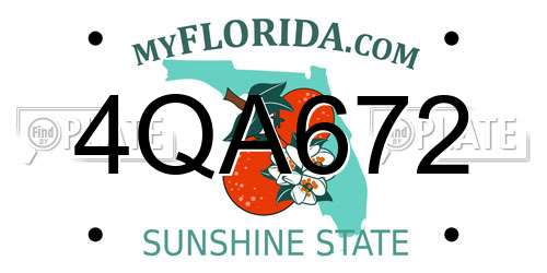 4QA672 Florida License Plate