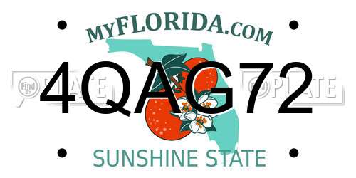 4QAG72 Florida License Plate
