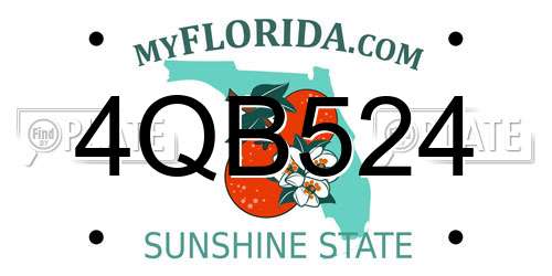 4QB524 Florida License Plate