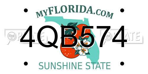 4QB574 Florida License Plate