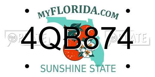 4QB874 Florida License Plate