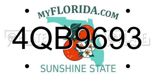 4QB9693 Florida License Plate