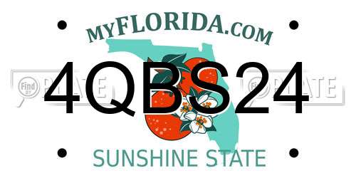 4QBS24 Florida License Plate