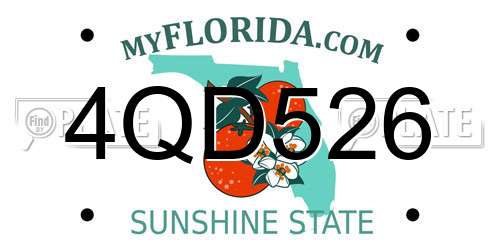 4QD526 Florida License Plate