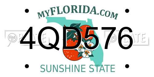 4QD576 Florida License Plate