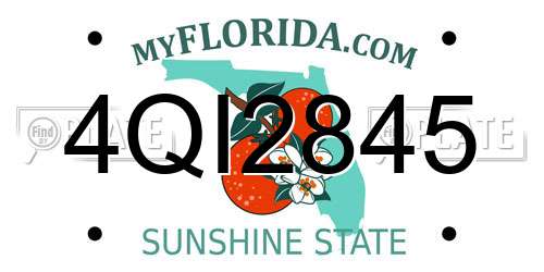4QI2845 Florida License Plate