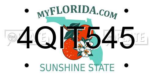 4QIT545 Florida License Plate