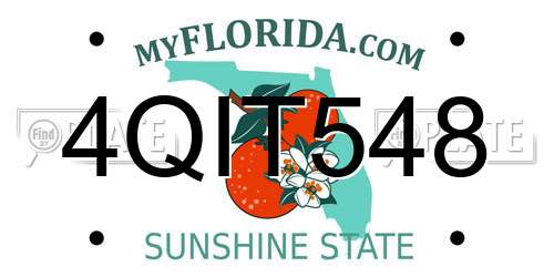 4QIT548 Florida License Plate