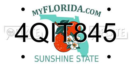 4QIT845 Florida License Plate