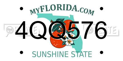 4QQ576 Florida License Plate