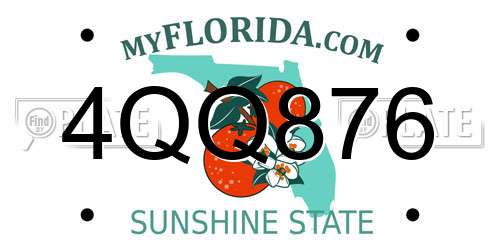 4QQ876 Florida License Plate
