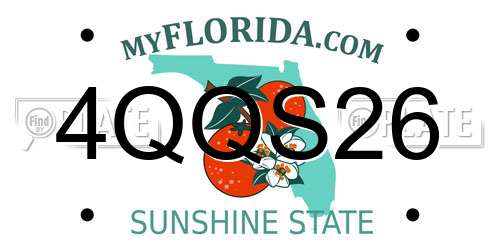 4QQS26 Florida License Plate