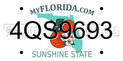 4QS9693 Florida License Plate