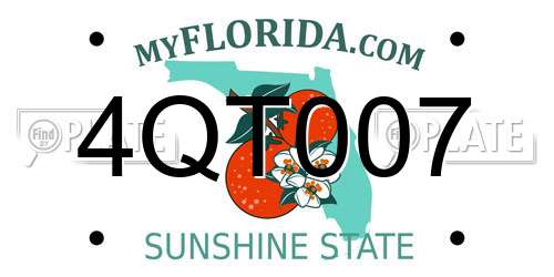 4QT007 Florida License Plate
