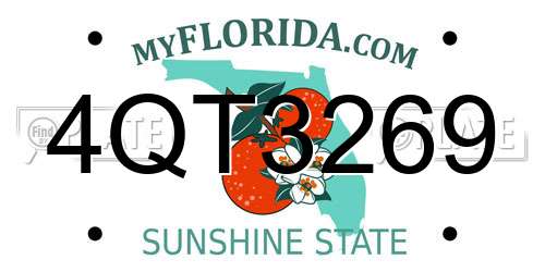 4QT3269 Florida License Plate