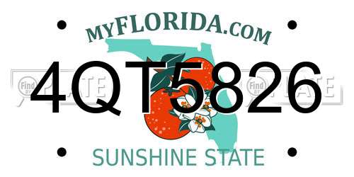 4QT5826 Florida License Plate