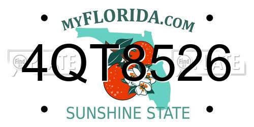 4QT8526 Florida License Plate