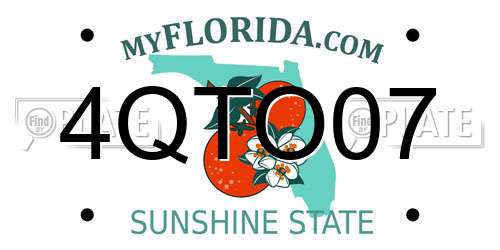 4QTO07 Florida License Plate