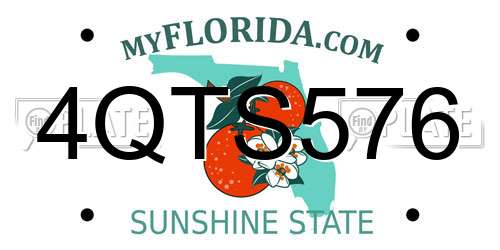 4QTS576 Florida License Plate