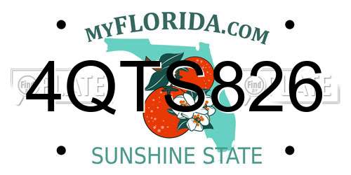 4QTS826 Florida License Plate