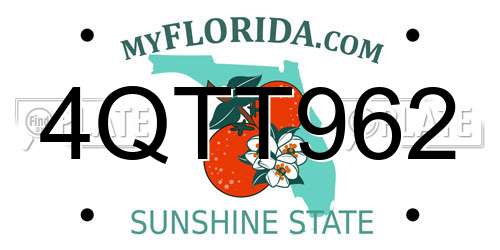 4QTT962 Florida License Plate