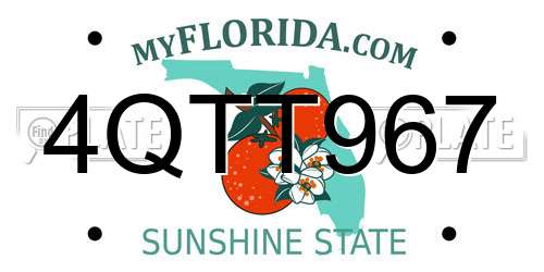 4QTT967 Florida License Plate