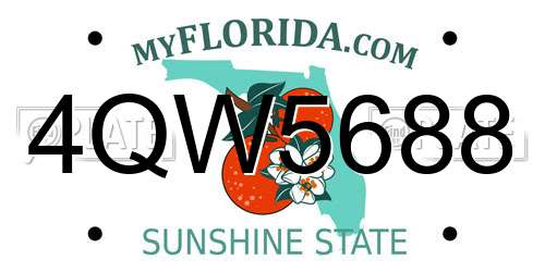 4QW5688 Florida License Plate