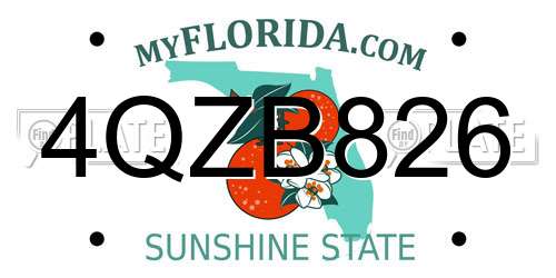 4QZB826 Florida License Plate