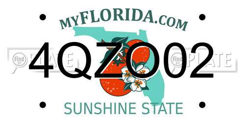 4QZO02 Florida License Plate