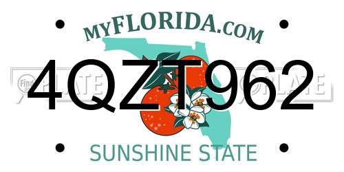 4QZT962 Florida License Plate
