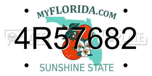 4R57682 Florida License Plate