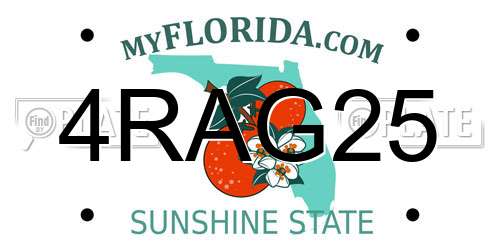4RAG25 Florida License Plate