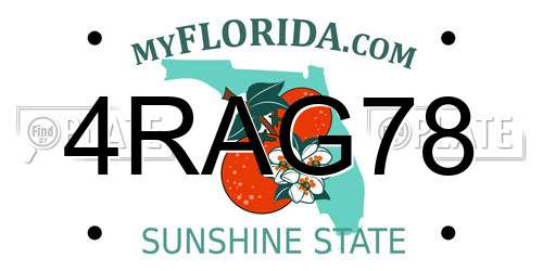 4RAG78 Florida License Plate
