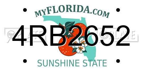 4RB2652 Florida License Plate