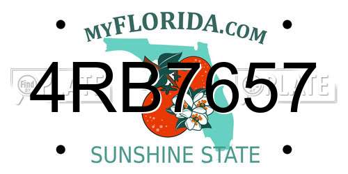 4RB7657 Florida License Plate