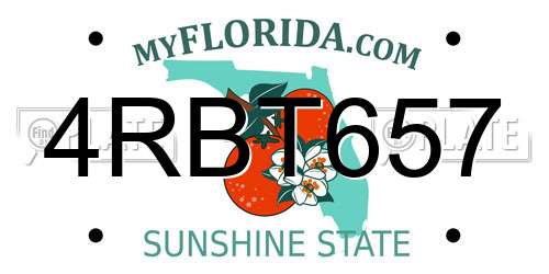 4RBT657 Florida License Plate