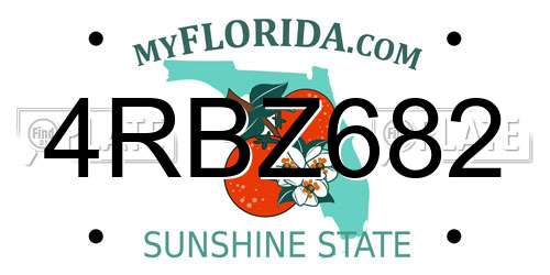 4RBZ682 Florida License Plate