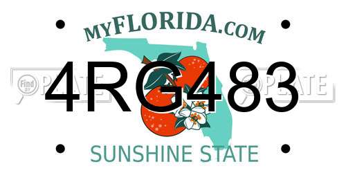 4RG483 Florida License Plate