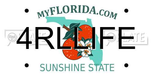 4RLLIFE Florida License Plate