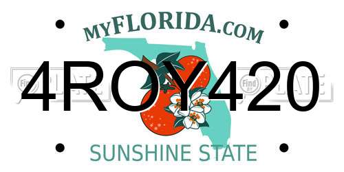 4ROY420 Florida License Plate