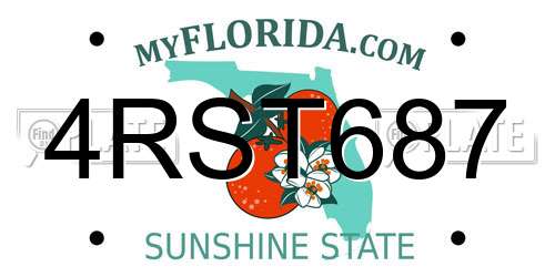 4RST687 Florida License Plate